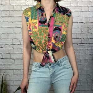 Vintage Quizz cropped button down shirt